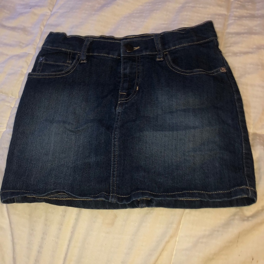denim mini skirt